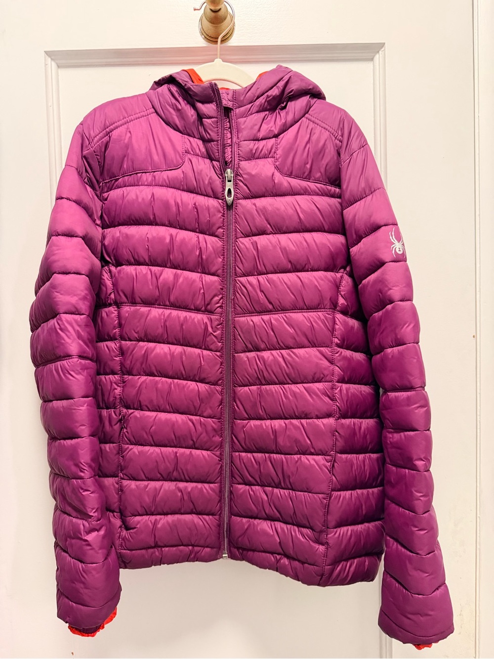 Spyder Kids Hooded Puffer Jacket - Magenta